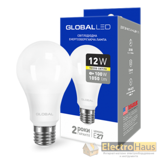 LED лампа GLOBAL A60 12W теплый свет E27 (1-GBL-165)